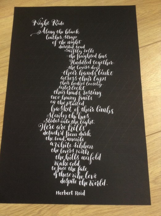 quirky-calligraphy-poem-white-ink-on-black-paper-uk