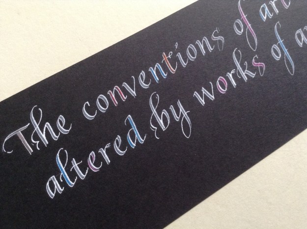italic-scroll-nib-calligraphy-and-coloured-pencil-uk