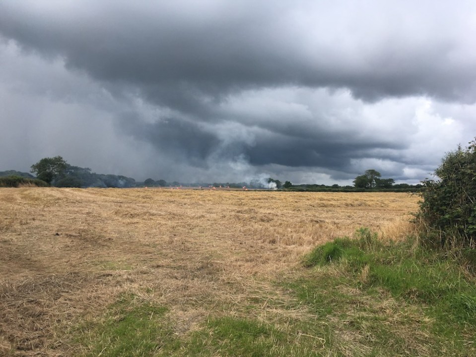 a field in devon with black sky 2017