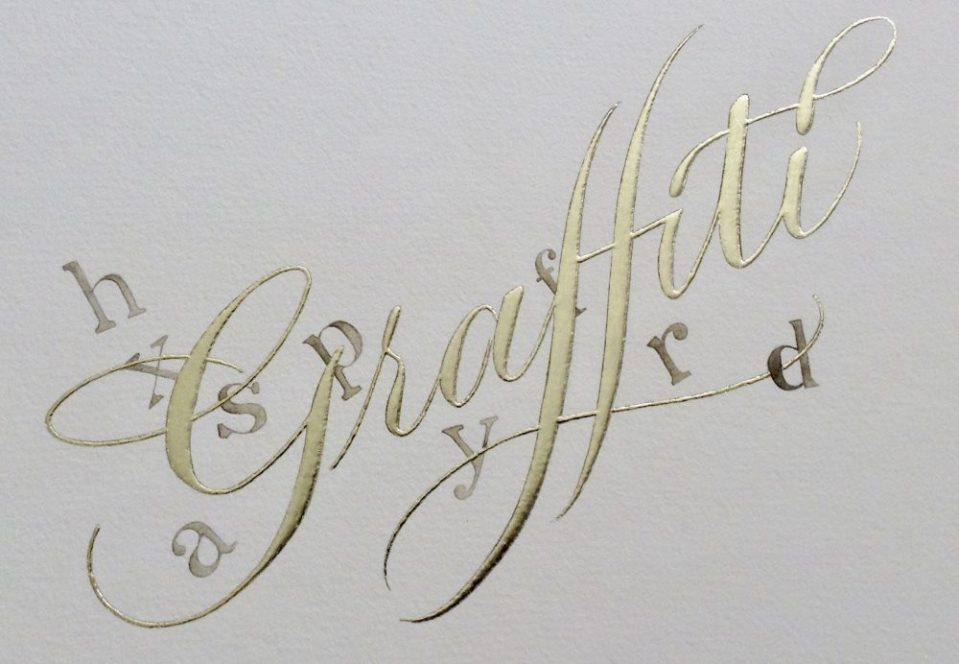 gold graffiti gilded with genuine gold leaf uk