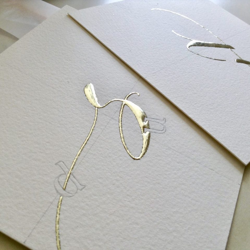 gilding a minuscule s contemporary illuminated letter