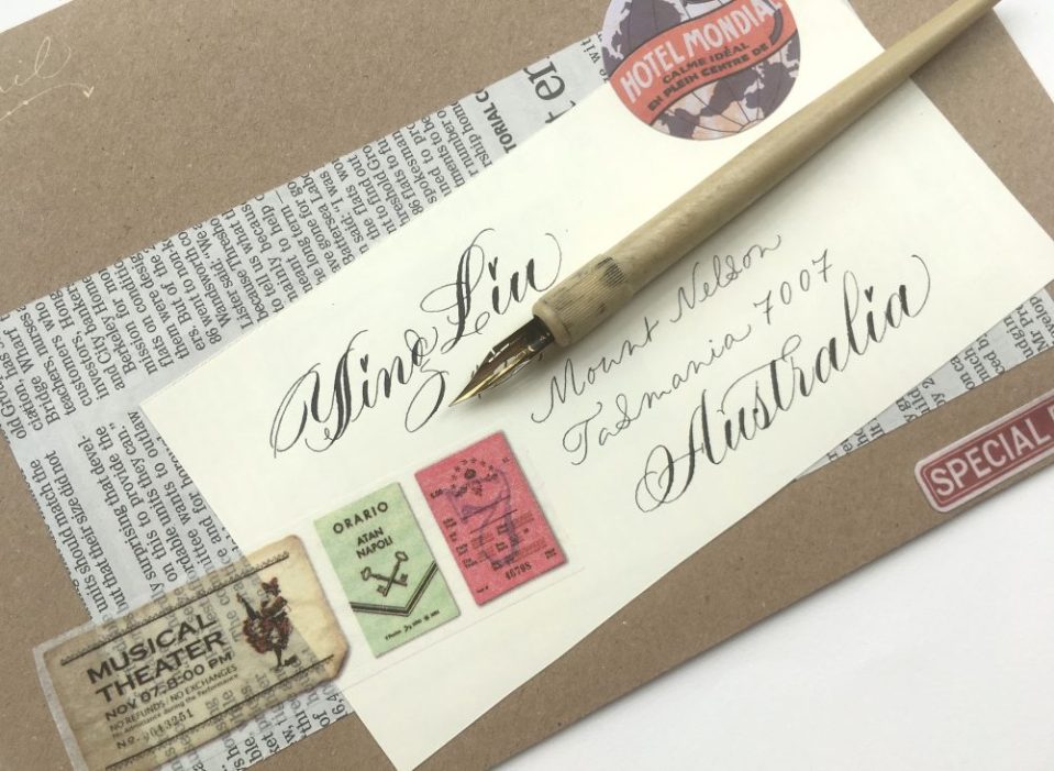 calligraphy-and-lettering-mix-addressed-envelope-to-Australia