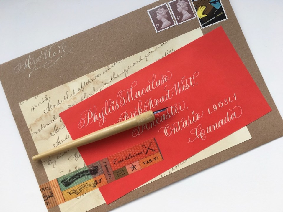 calligraphy-address-label-on-manilla-envelope-gillott-303-dr-martins-bleedproof-white-uk
