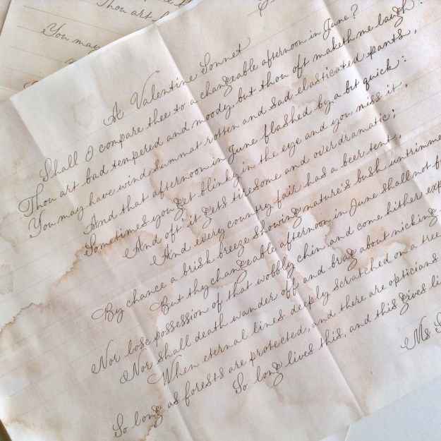 aged-calligraphy-sonnet-for-valentine's-day