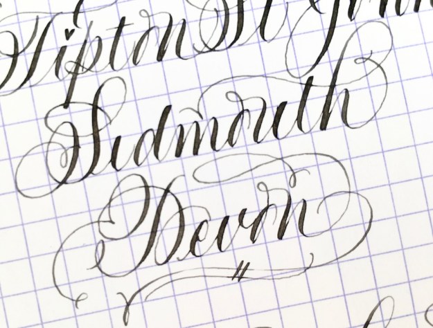 calligraphy-practice-on-rhodia-pad-for-addressing-envelope-uk