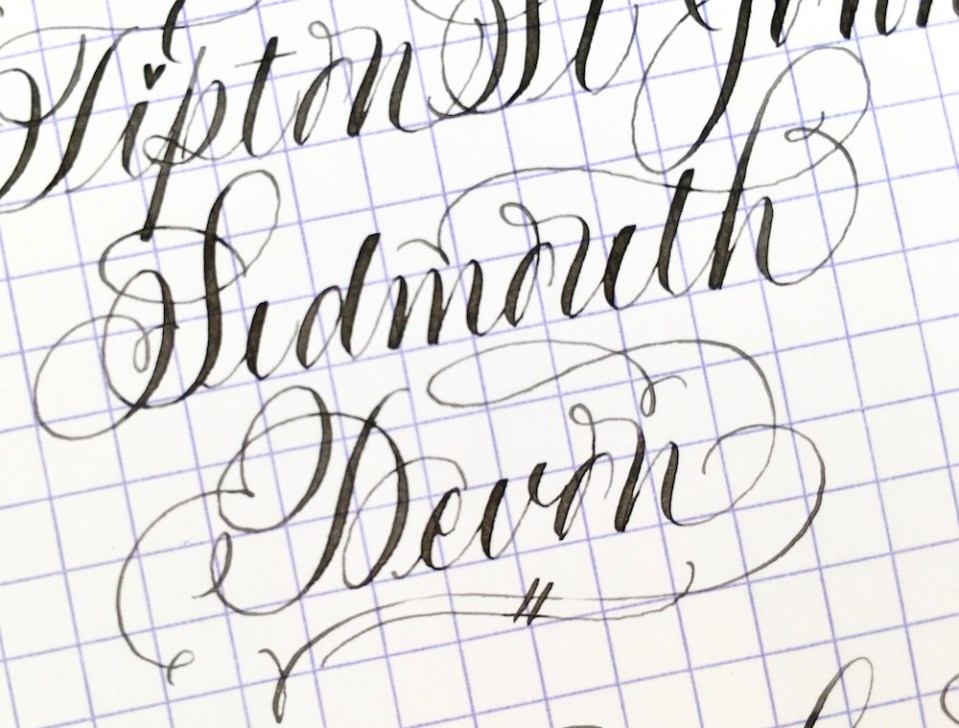 calligraphy-practice-on-rhodia-pad-for-addressing-envelope-uk