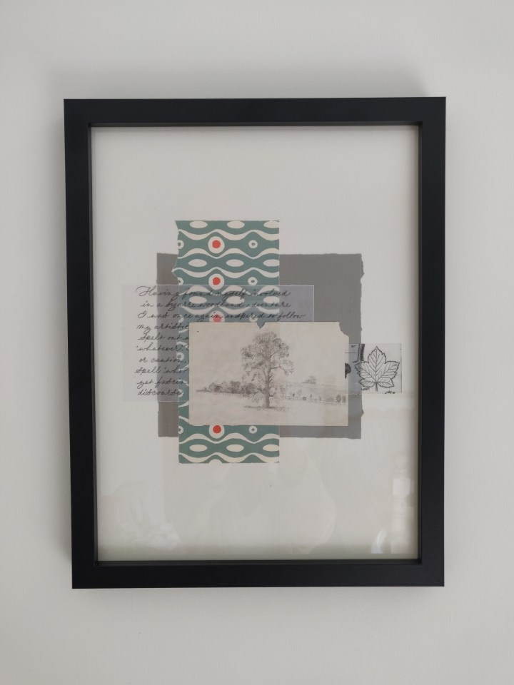 framed-collage-script-and-old-pencil-drawing