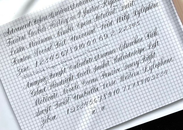 Rhodia pad for copperplate practice